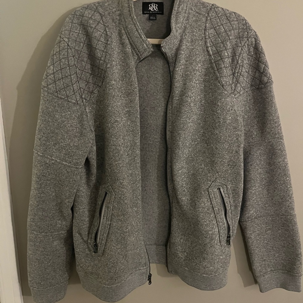 Rock & Republic Gray Zip-Up Sweater